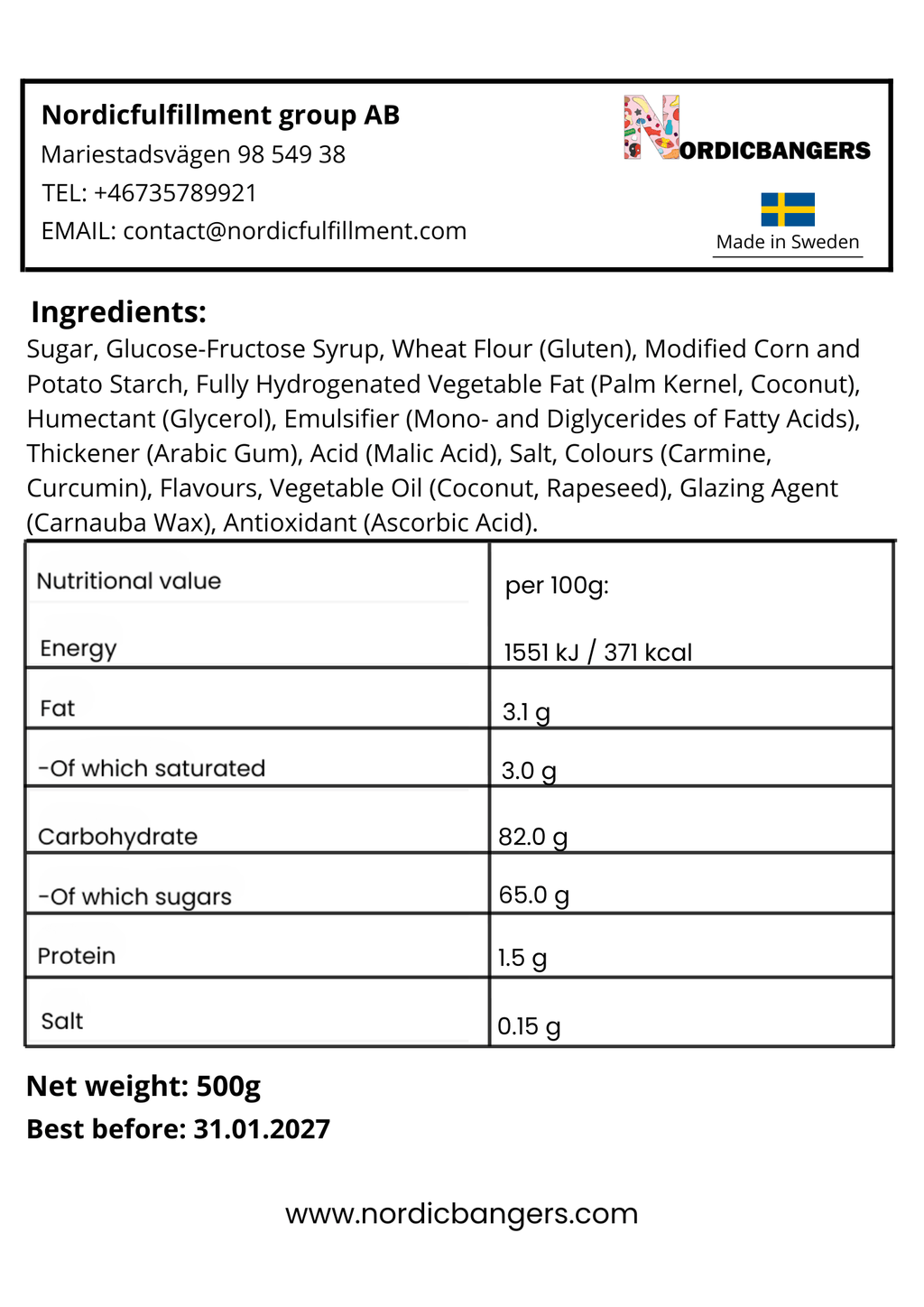 Swedish Candy - Tom's Rhubarb Bites - Nordicbangers