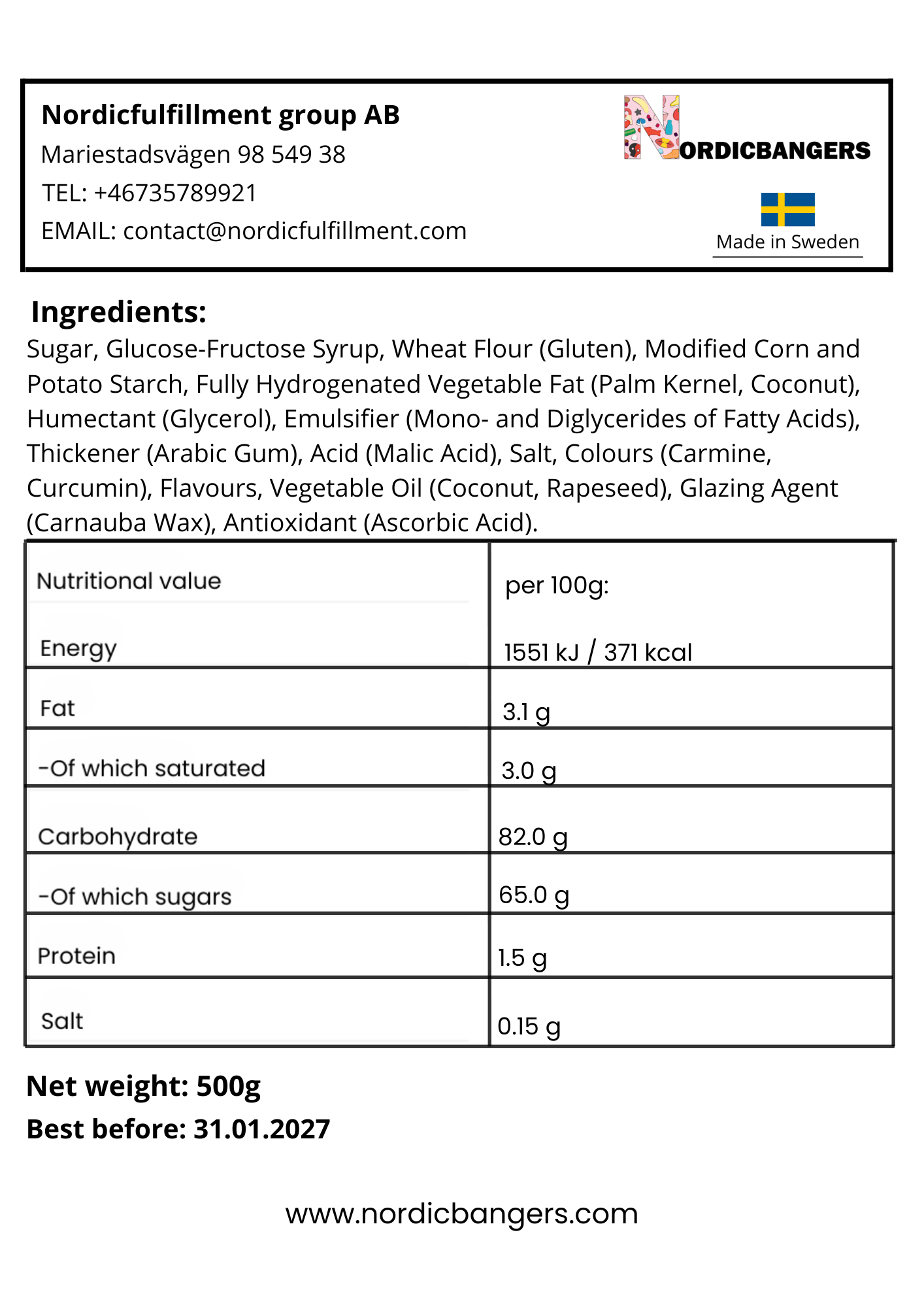 Swedish Candy - Tom's Rhubarb Bites - Nordicbangers