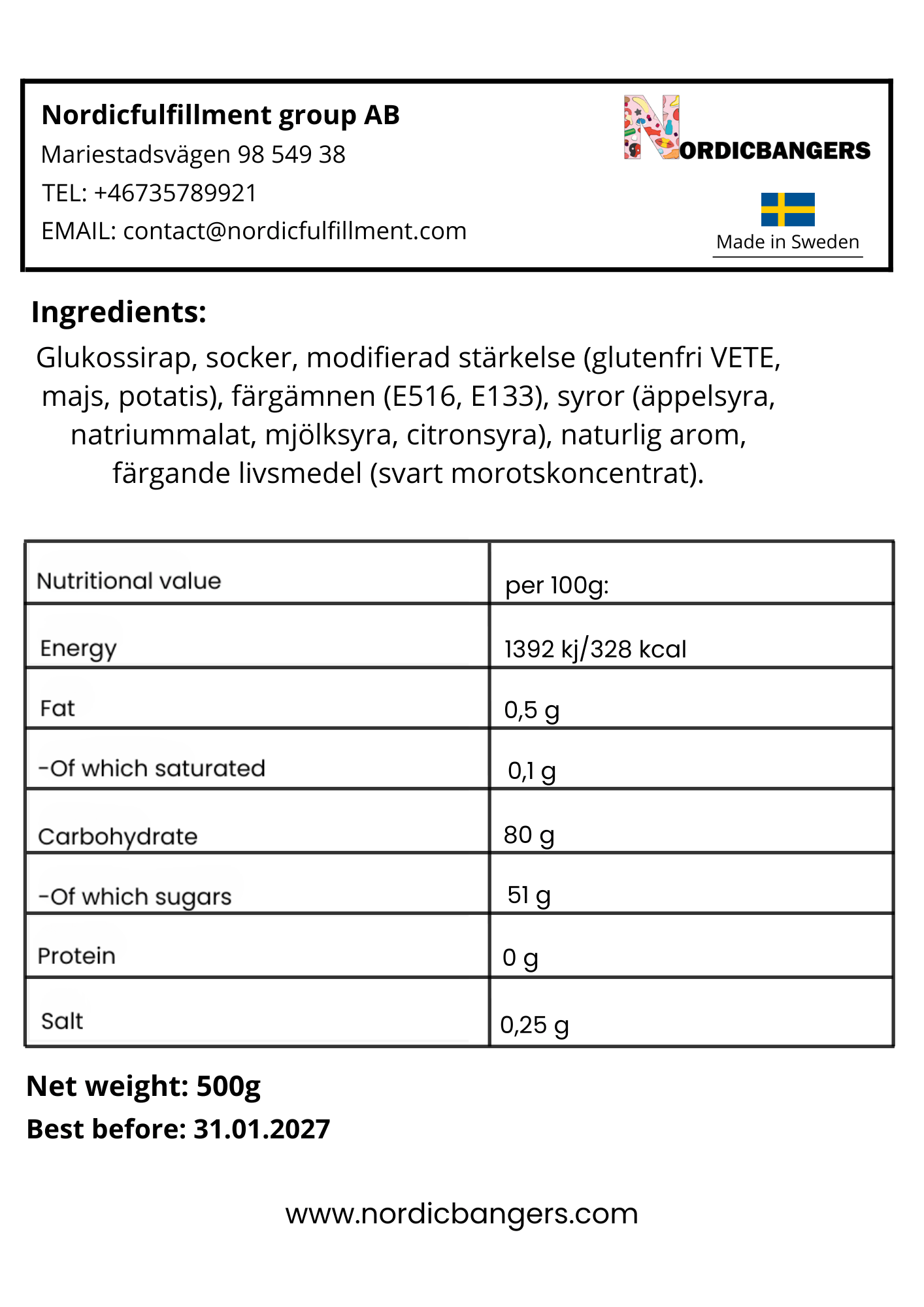 Swedish candy - Veggie Fizzy Skulls - Nordicbangers