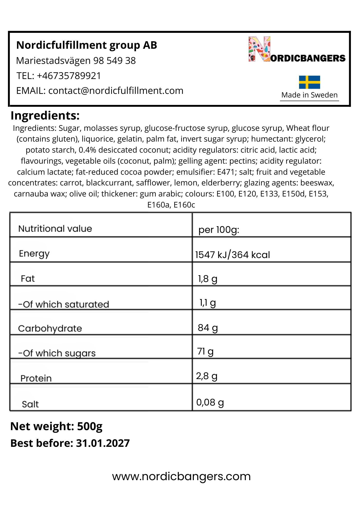 Swedish Candy - VIDAL All sorts - Nordicbangers