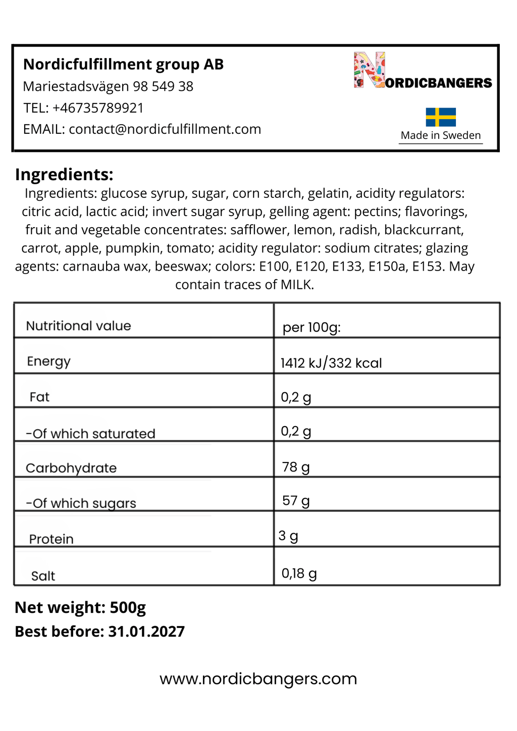 Swedish Candy - VIDAL Filled Pizzas - Nordicbangers