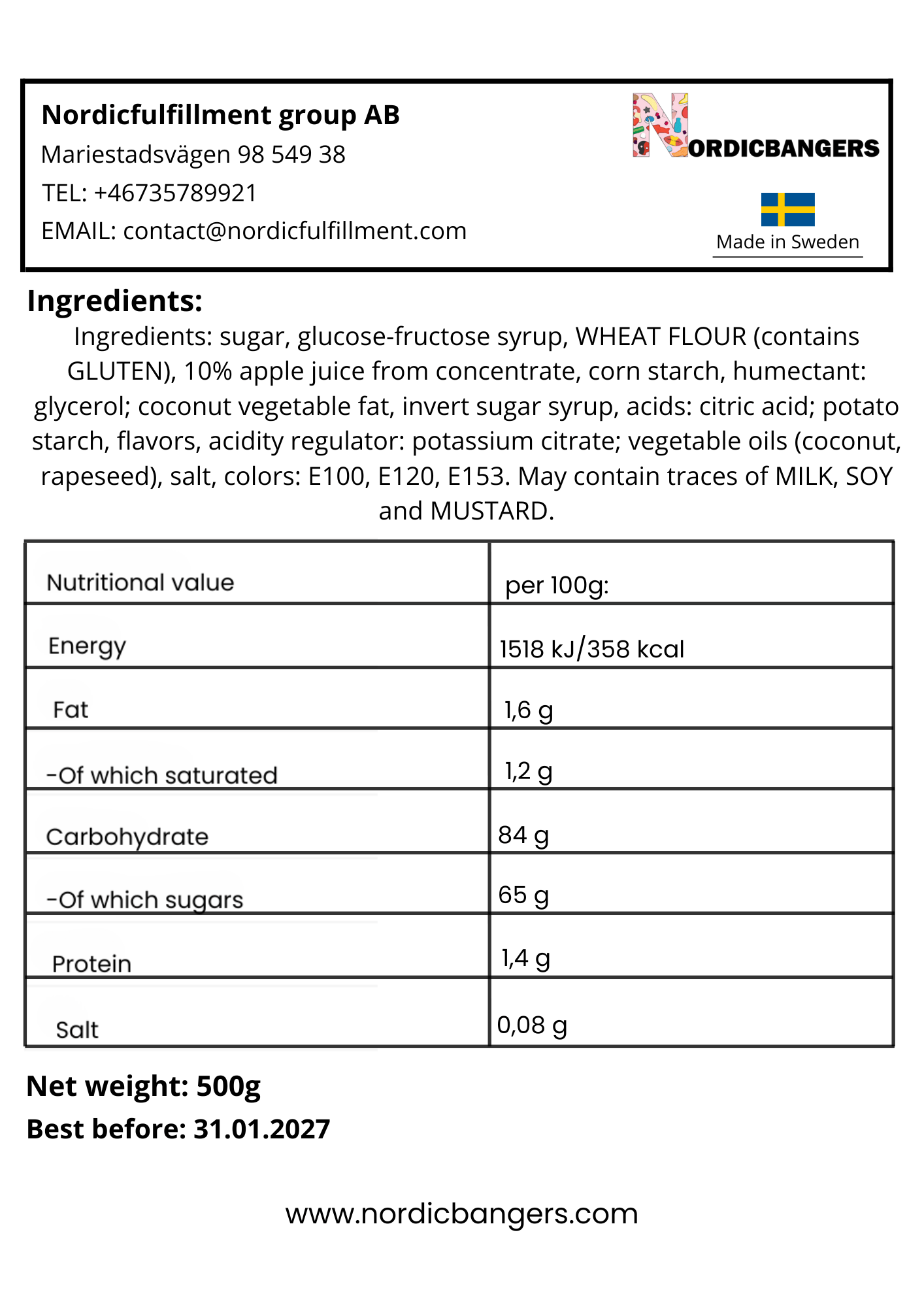 Swedish Candy - VIDAL Passion Fruit Slices - Nordicbangers