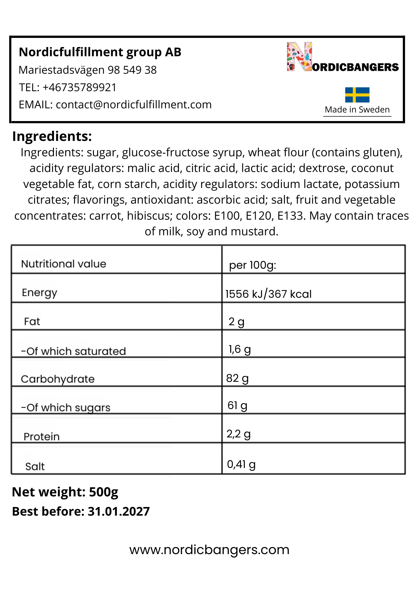 Swedish Candy - VIDAL Rolls Rainbow - Nordicbangers