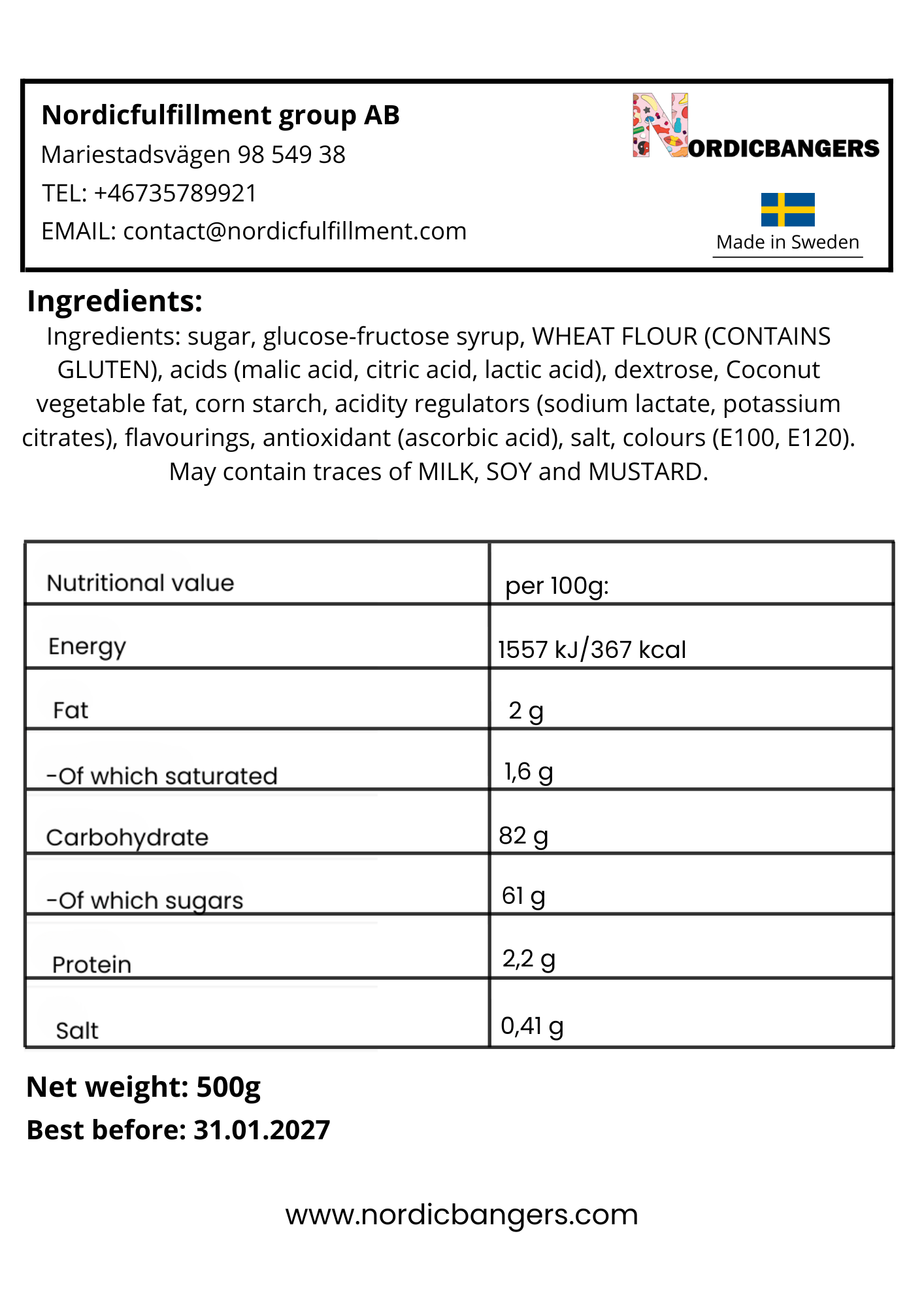 Swedish Candy - VIDAL Strawberry Lemon Roll - Nordicbangers
