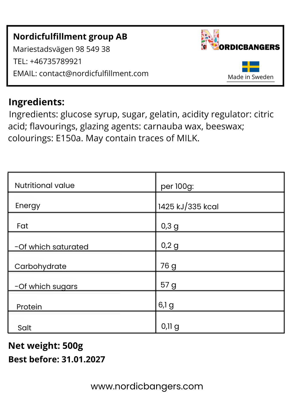 Swedish Candy - VIDAL XL Cola Bottles - Nordicbangers