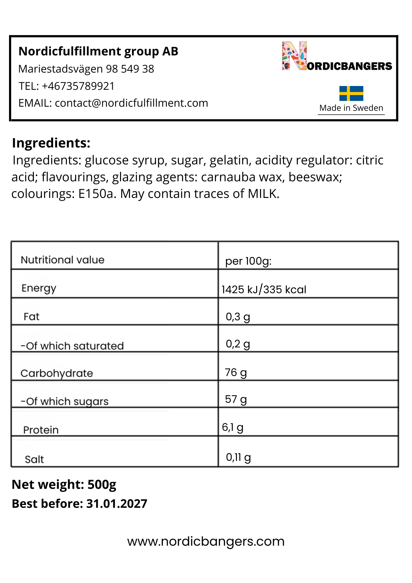 Swedish Candy - VIDAL XL Cola Bottles - Nordicbangers