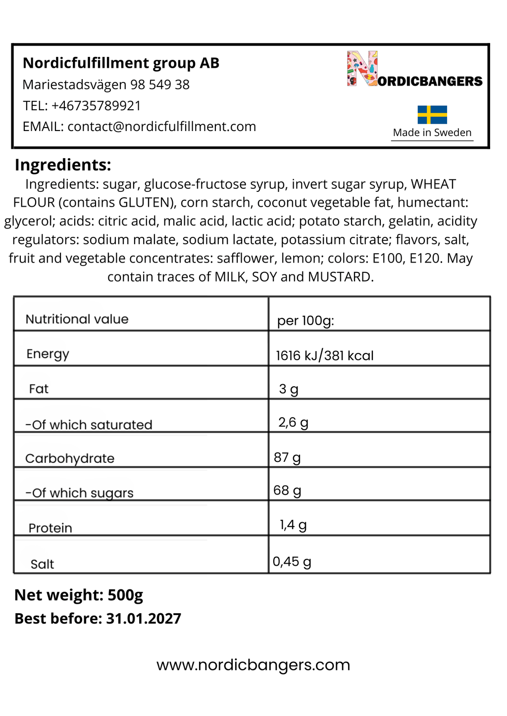 Swedish Candy - VIDAL XL Sour Mango Passion Fruit - Nordicbangers