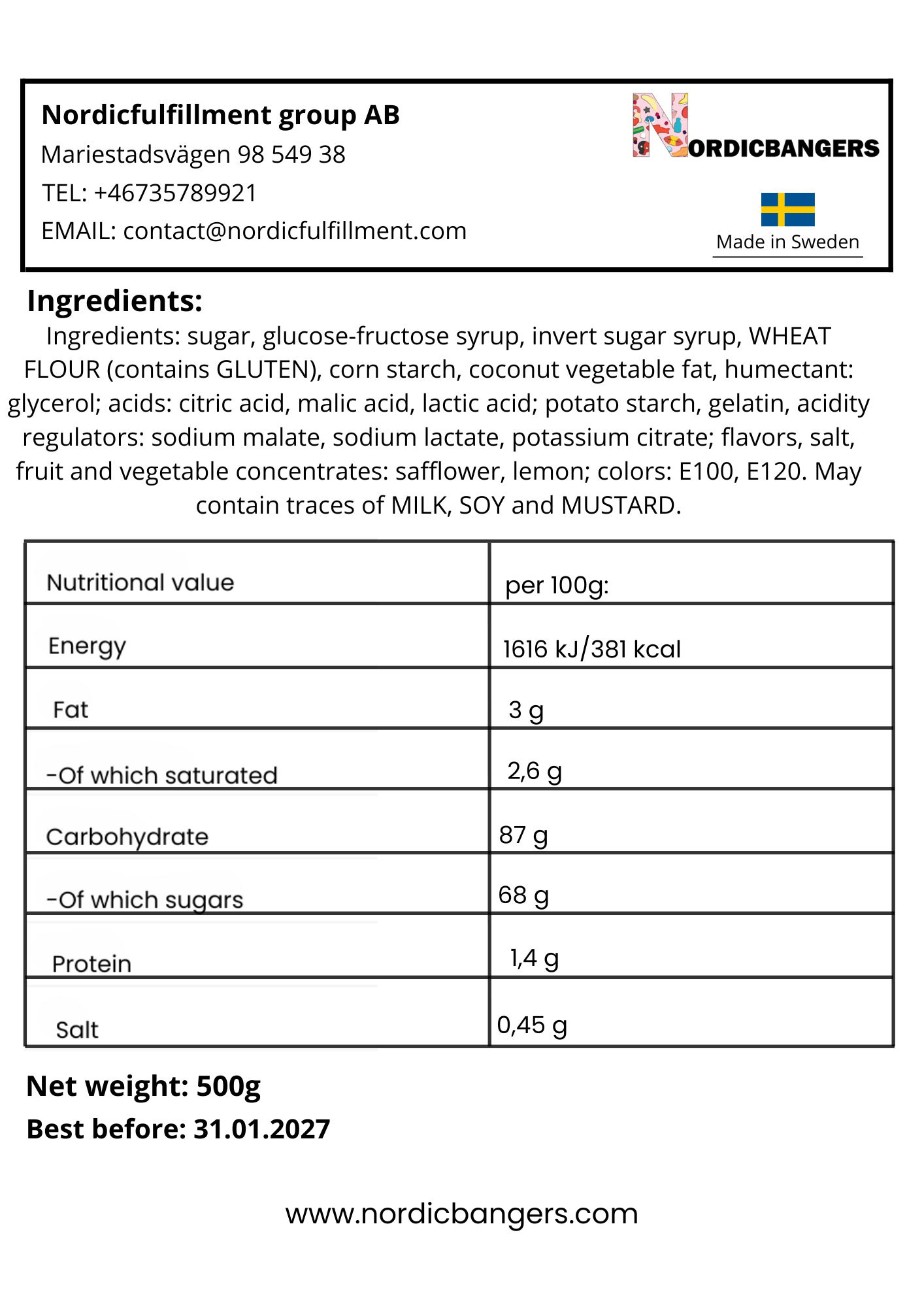 Swedish Candy - VIDAL XL Sour Mango Passion Fruit - Nordicbangers