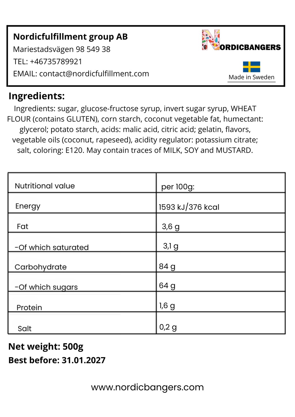 Swedish Candy - VIDAL Xl Strawberry Cream - Nordicbangers