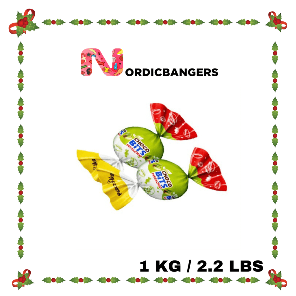 Swedish Christmas Candy - CHOCO BITS PISTACHIO PRALIN - Nordicbangers