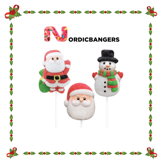 Swedish Christmas Candy - CHRISTMAS MARSHMALLOW LOLLIPOP - Nordicbangers